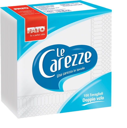 Fato Le Carezze Χαρτοπετσέτα Πολυτελείας 2Φ Λευκή 30x30εκ. 100τμχ