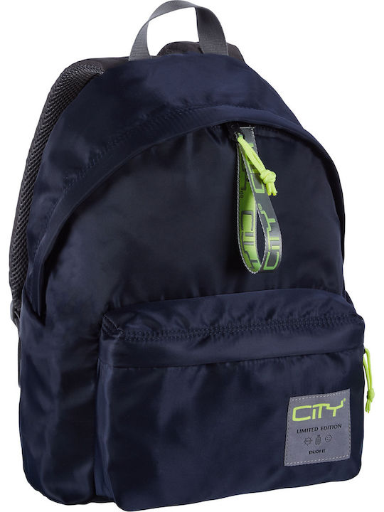 Lyc Sac The Drop Satin Blue Σχολική Τσάντα Πλάτης Γυμνασίου - Λυκείου σε Μπλε χρώμα 24lt