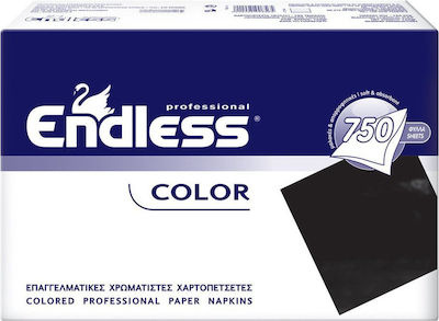 Endless Color Χαρτοπετσέτα 1Φ Μαύρη 24x24εκ. 750τμχ