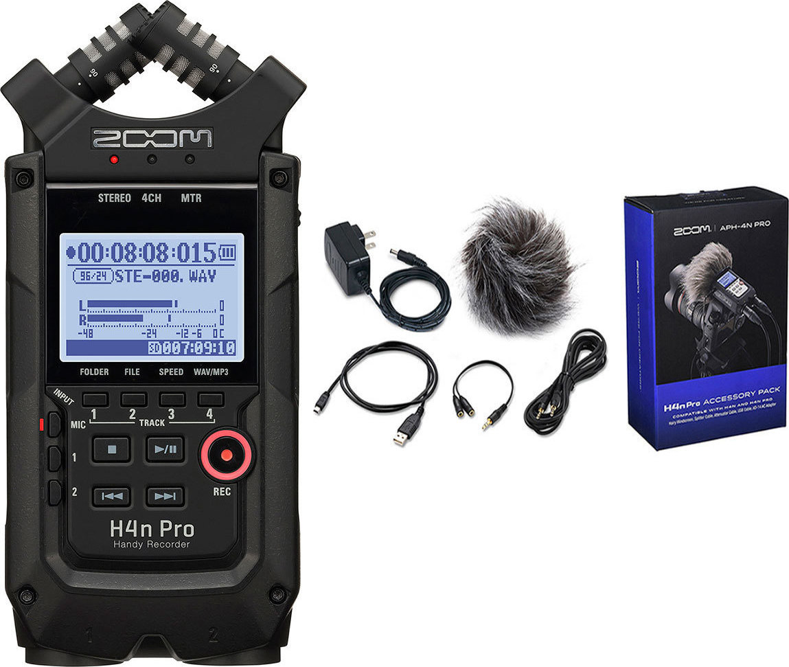 Zoom H4N Pro + APH4N Πολυκάναλος Ψηφιακός Φορητός Εγγραφέας Μπαταρίας