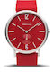 Bering Time Women's Watch with Red Rubber Strap