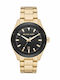 Michael Kors Layton Ανδρικό Ρολόι 44mm Μπαταρίας με Χρυσό Μεταλλικό Μπρασελέ