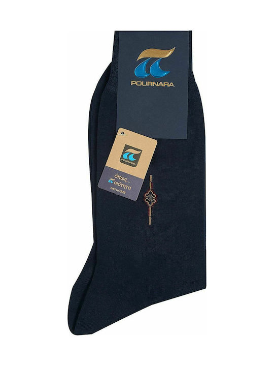 Pournara Herren Einfarbige Socken Blau 1Pack