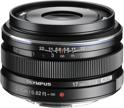 Olympus Crop Camera Lens M.Zuiko Digital 17mm f/1.8 Steady for Micro Four Thirds (MFT) Mount Black