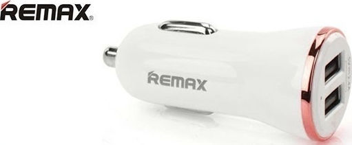 Remax Încărcător Auto 2.4A cu Porturi: 2xUSB Aur Culoare