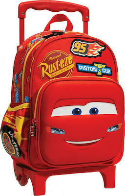 Gim Cars Badges School Bag Trolley Kindergarten in Red color 12lt