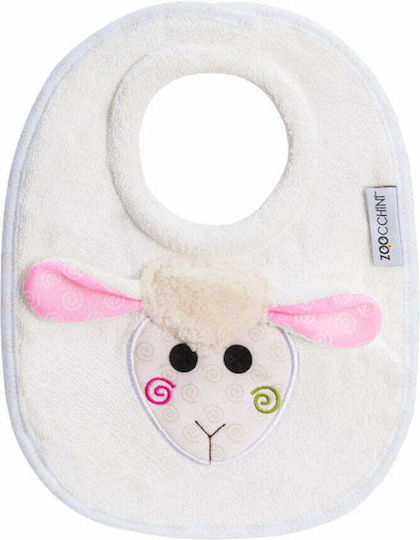 Zoocchini Lola the Lamb Lätzchen Stoff mit Bügelverschluss und Schlaufe Weiß für 6 m+