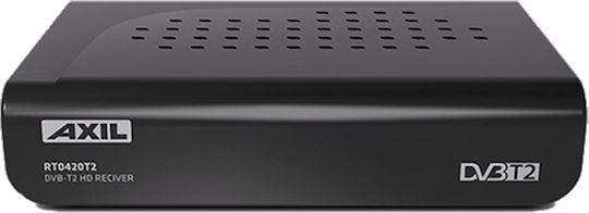Axil RT0420 T2 Digitaler Mpeg-4 Empfänger HD (720p) mit PVR (Aufnahme auf USB) Funktion Anschlüsse SCART / USB