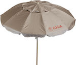Summer Club Costa Foldable Beach Umbrella Aluminum Diameter 2m with UV Protection and Air Vent Aluminiun Silver