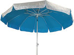 Summer Club Σπαστή Ομπρέλα Θαλάσσης Αλουμινίου Διαμέτρου 2m με UV Προστασία και Αεραγωγό Silver/Blue Costa