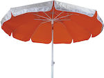 Summer Club Costa Foldable Beach Umbrella Aluminum Diameter 2m with UV Protection and Air Vent Silver/Orange