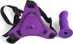 Toyz4lovers Real Safe Stap-on Active Love Harness με Dildo σε Μωβ Χρώμα
