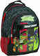 Gim Ninja Turtles Mutant Mayhem School Bag Backpack Elementary, Elementary Black with Water Bottle Holder 27Liters