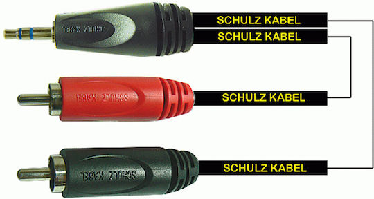 Schulz Kabel 3.5mm Jack Cable Male RCA Male Black 2m