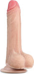 Lovetoy Sliding-Skin Dual Layer Ρεαλιστικό Dildo με Όρχεις και Βεντούζα Flesh 17.8cm