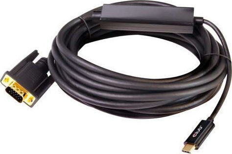 Club3D USB 3.1 Kabel USB-C männlich - VGA Schwarz 5m (CAC-1512)