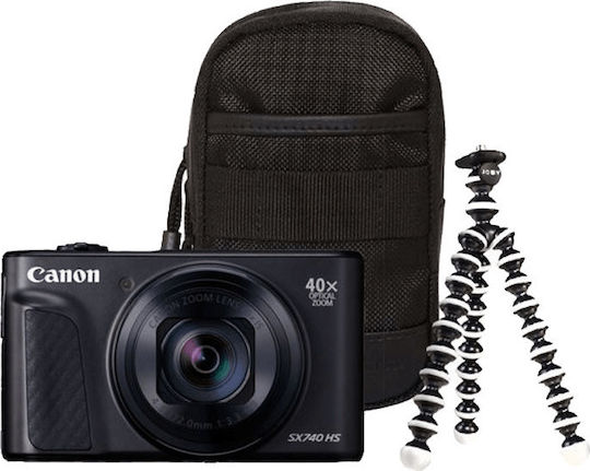 Canon PowerShot SX740 HS Travel Kit Compact Camera 20.3MP Full HD (1080p) Optical Zoom 40x Black