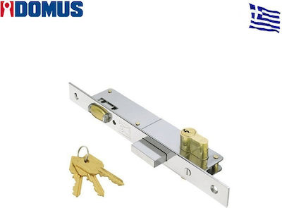 Domus Recessed Lock Front door Bilias with Cylinder and Center 20mm Gold