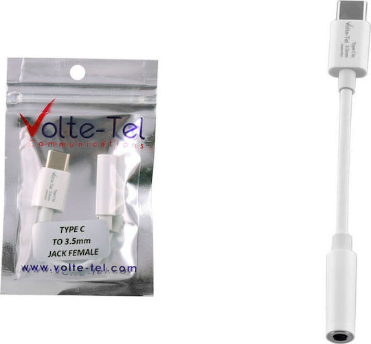Volte-Tel USB-C Male to 3.5mm Female Converter White 1 Piece