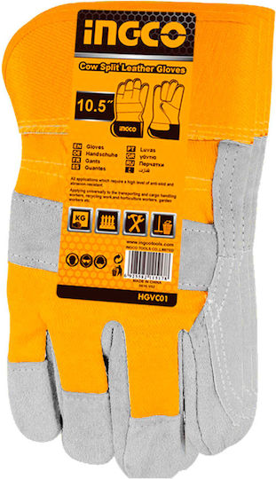 Ingco Safety Glofe Leather Yellow