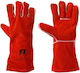 Ft-Safety Cotton Safety Glofe Leather Welding Red