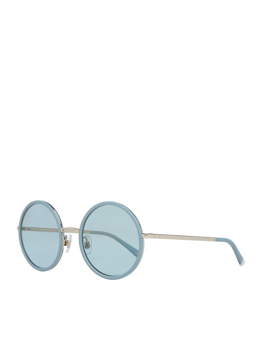 Web Women's Sunglasses with Turquoise Metal Frame and Blue Lenses WE0200 85X