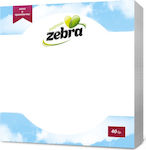 Zebra Napkin 1-Ply White 28x28cm 40pcs