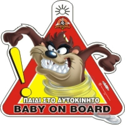 Auto Gs Σήμα Baby on Board με Βεντούζα Taz Κόκκινο