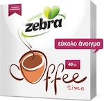 Zebra Coffee Time Serviette 1F Weiße 28x28cm 40 Stück Stück