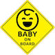 Autoline Сигнал Baby on Board със самозалепващо се платно Жълт