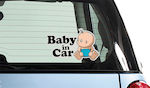 Boy Baby on Board Car Sign Μαύρο Sticker No 46