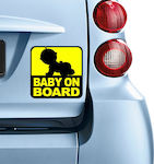 Boy / Girl Baby on Board Car Sign Κίτρινο Sticker No 60