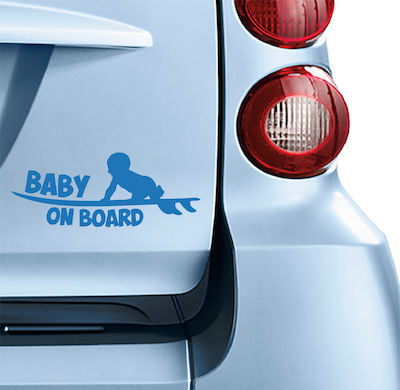 Σήμα Baby on Board με Αυτοκόλλητο No 71 Μπλε
