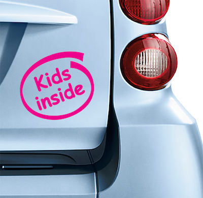 Girl Baby on Board Car Sign Ροζ Sticker