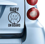 Semn Baby on Board cu Autocolant No 80 Negru