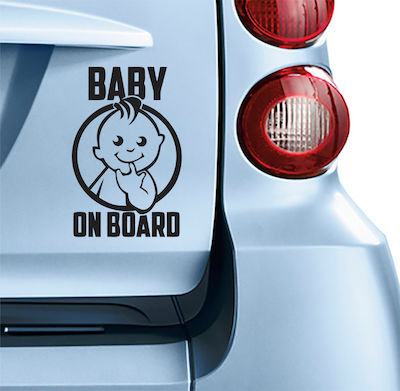 Boy Baby on Board Car Sign Μαύρο Sticker No 80