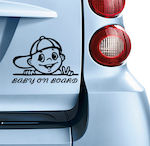 Boy Baby on Board Car Sign Μαύρο Sticker No 85