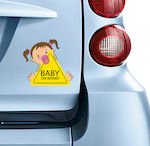 Girl Baby on Board Car Sign Κίτρινο Sticker No 93