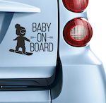 Σήμα Baby on Board με Αυτοκόλλητο No 110 Μαύρο