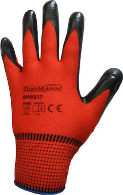 Bormann BPP217 Safety Glofe Nitrile Red