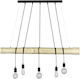 Spot Light Trabo Long Pendant Chandelier Rail for 5 Bulbs E27 Brown