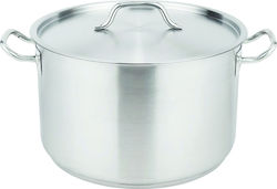 Διανομική Stainless Steel Pressure Cooker Capacity 14lt with Diameter 34cm and Height 14cm.