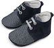 Babywalker Δετό Brogue Βαπτιστικά Δερμάτινα Sneakers Αγκαλιάς Μπλε