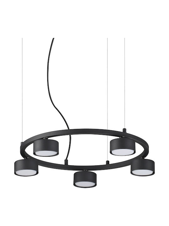 Ideal Lux Minor Suspendat Candelabru pentru 5 Becuri GX53 Negru