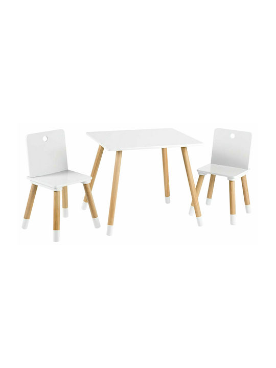 Σετ Παιδικό Τραπέζι με Καρέκλες Mercury /Λευκό από Ξύλο Λευκό