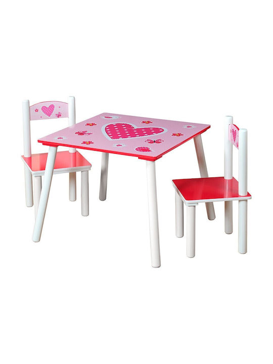 Kesper Kinder Tische Set mit Stühlen aus Hölzernes Rosa Kesper
