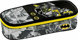 Graffiti Fabric Pencil Case Oval with 1 Compartment Gray