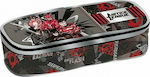 Graffiti Oval Pencil Case with 1 Compartment Gray