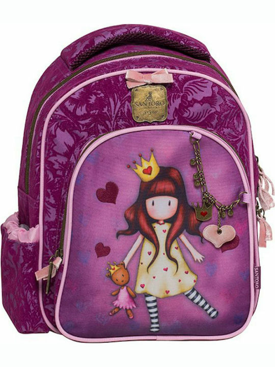 Santoro Princesses School Bag Backpack Kindergarten in Fuchsia color