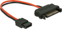 DeLock 15-Pin Sata - 6-Pin Sata Kabel 0.1m Mehrfarbig (84873)